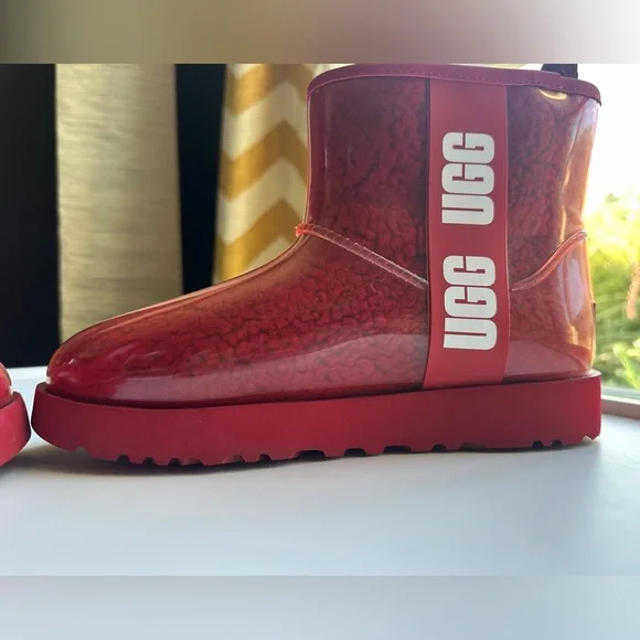 UGG Women's Classic Clear Mini Ankle Boots Red US Size‎ 7 - Picture 11 of 16
